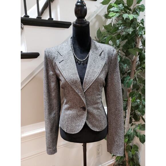 French Connection Women's Gray Single Breasted Two Button Blazer Jacket Size 10 - Picture 12 of 12